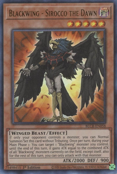 Image for Blackwing - Sirocco the Dawn (BLCR-EN058) (Battles of Legend: Crystal Revenge) - YuGiOh