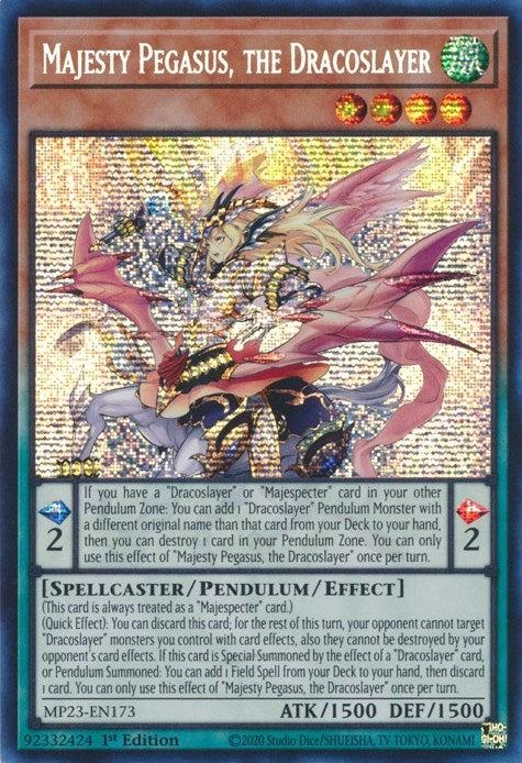 Image for Majesty Pegasus, the Dracoslayer (MP23-EN173) (25th Anniversary Tin: Dueling Heroes Mega Pack) - YuGiOh
