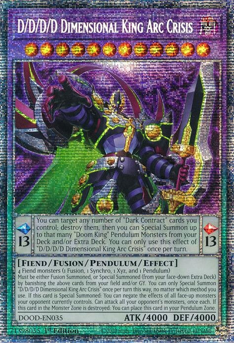 Image for D/D/D/D Dimensional King Arc Crisis (Starlight Rare) (DOOD-EN035) (Doom of Dimensions) (DOOD) - YuGiOh