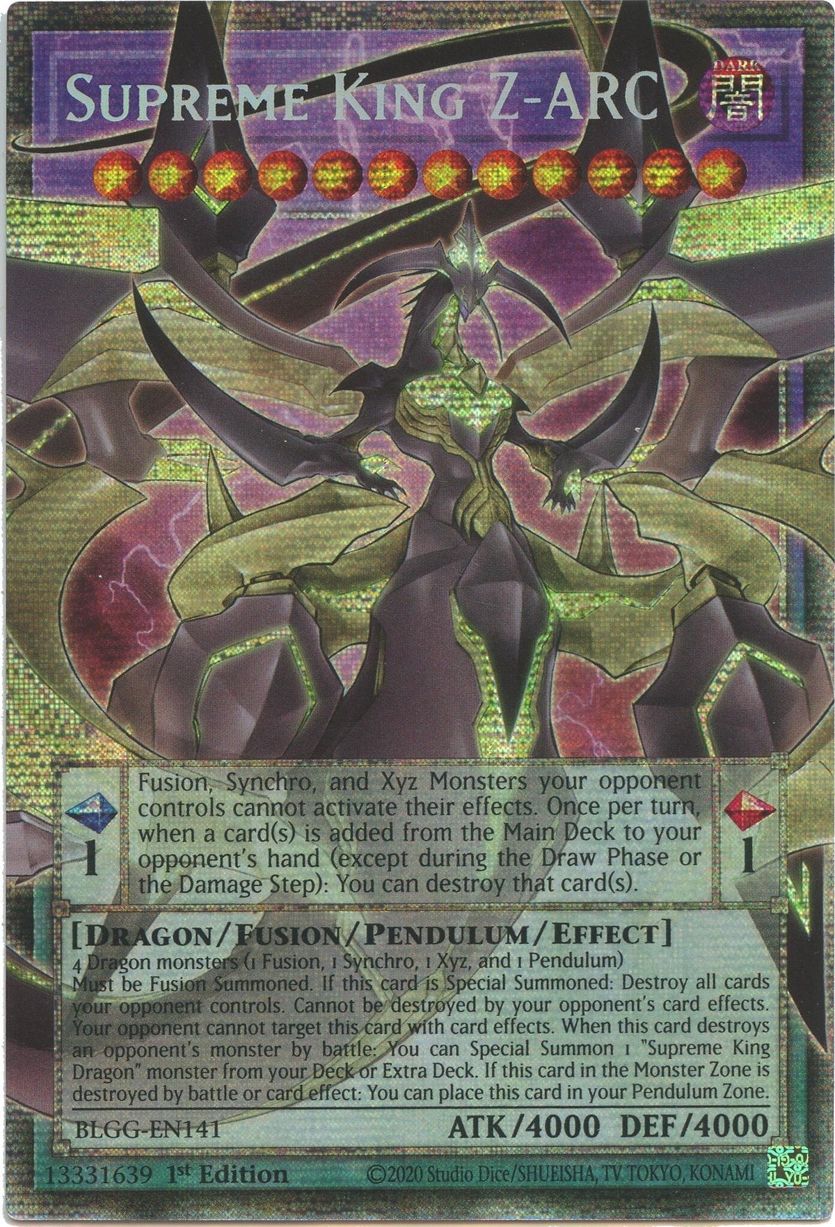 Image for Supreme King Z-ARC (Starlight Rare) (BLGG-EN141) (Battles of Legend: Glorious Gallery) (BLGG) - YuGiOh
