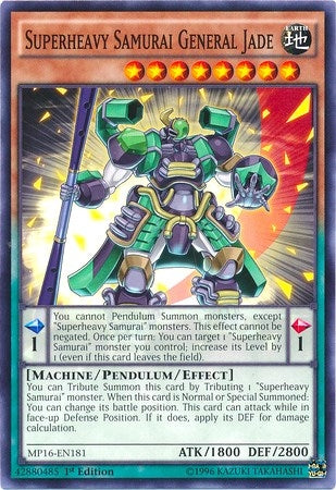 Image for Superheavy Samurai General Jade (MP16-EN181) (2016 Mega-Tins Mega Pack) - YuGiOh