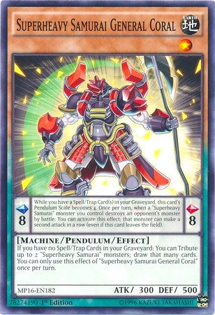 Image for Superheavy Samurai General Coral (MP16-EN182) (2016 Mega-Tins Mega Pack) - YuGiOh