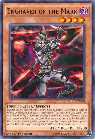 Image for Engraver of the Mark (MP16-EN208) (2016 Mega-Tins Mega Pack) - YuGiOh