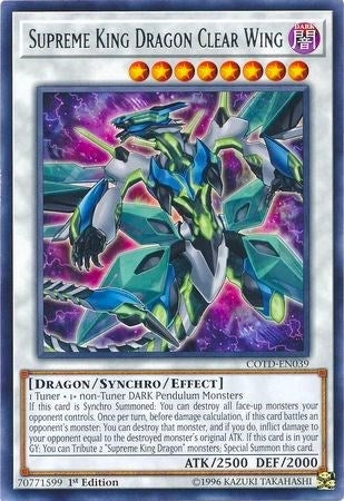 Image for Supreme King Dragon Clear Wing (COTD-EN039) (Code of the Duelist) - YuGiOh