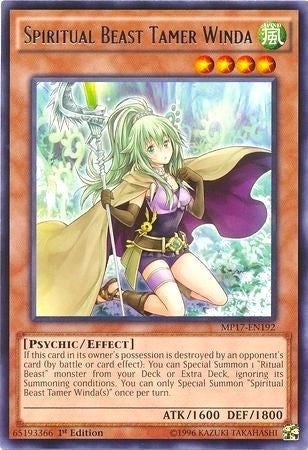 Image for Spiritual Beast Tamer Winda (MP17-EN192) (2017 Mega-Tins Mega Pack) - YuGiOh