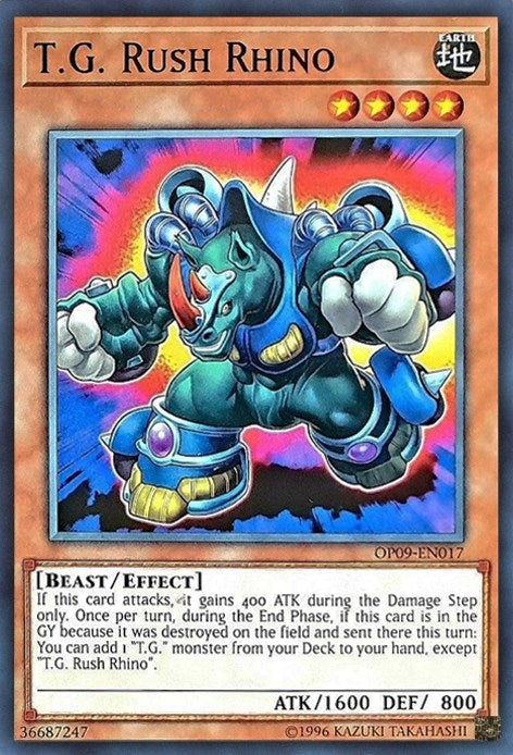 Image for T.G. Rush Rhino (OP09-EN017) (OTS Tournament Pack 9) - YuGiOh