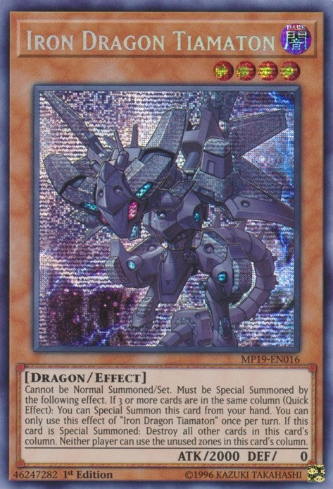 Image for Iron Dragon Tiamaton (MP19-EN016) (2019 Gold Sarcophagus Tin Mega Pack) - YuGiOh