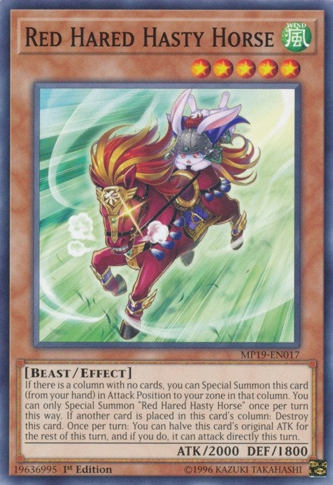 Image for Red Hared Hasty Horse (MP19-EN017) (2019 Gold Sarcophagus Tin Mega Pack) - YuGiOh