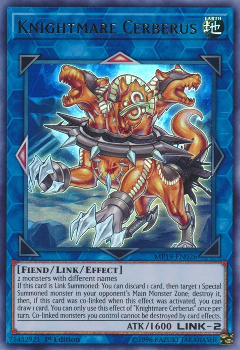 Image for Knightmare Cerberus (MP19-EN026) (2019 Gold Sarcophagus Tin Mega Pack) - YuGiOh