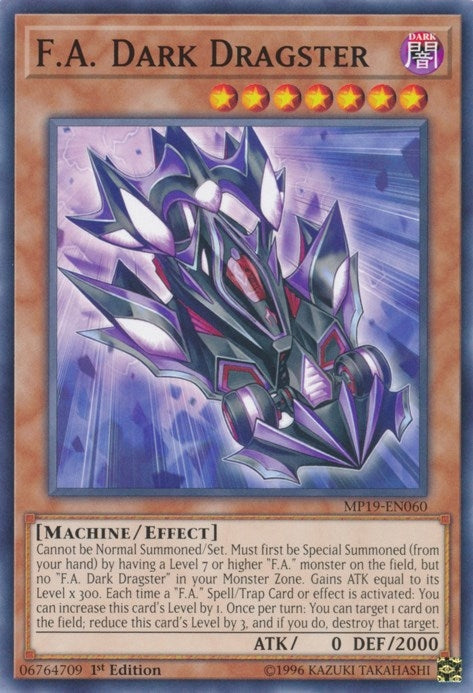 Image for F.A. Dark Dragster (MP19-EN060) (2019 Gold Sarcophagus Tin Mega Pack) - YuGiOh