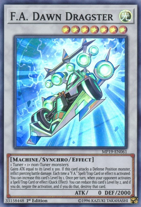 Image for F.A. Dawn Dragster (MP19-EN061) (2019 Gold Sarcophagus Tin Mega Pack) - YuGiOh