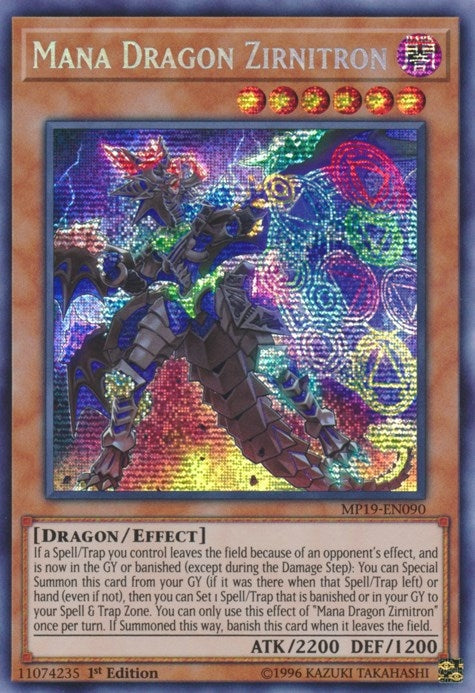Image for Mana Dragon Zirnitron (MP19-EN090) (2019 Gold Sarcophagus Tin Mega Pack) - YuGiOh