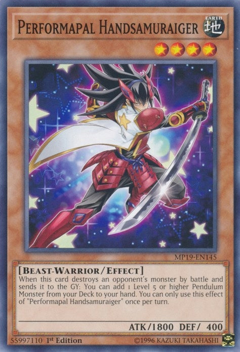 Image for Performapal Handsamuraiger (MP19-EN145) (2019 Gold Sarcophagus Tin Mega Pack) - YuGiOh
