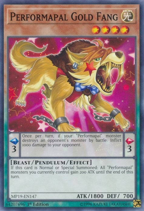 Image for Performapal Gold Fang (MP19-EN147) (2019 Gold Sarcophagus Tin Mega Pack) - YuGiOh