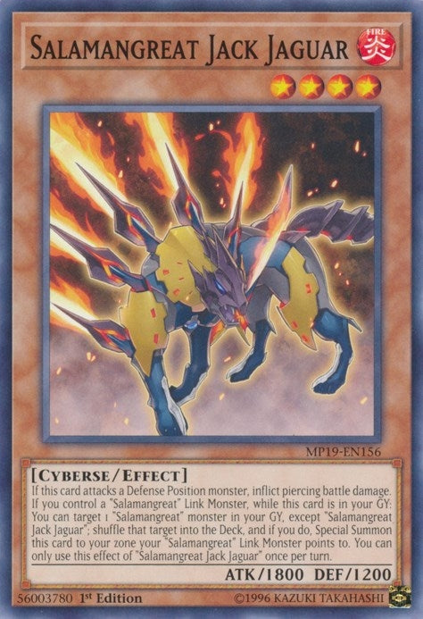 Image for Salamangreat Jack Jaguar (MP19-EN156) (2019 Gold Sarcophagus Tin Mega Pack) - YuGiOh