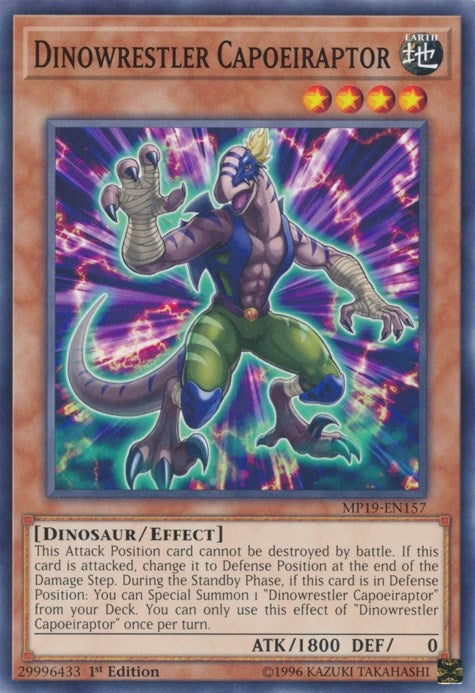 Image for Dinowrestler Capoeiraptor (MP19-EN157) (2019 Gold Sarcophagus Tin Mega Pack) - YuGiOh