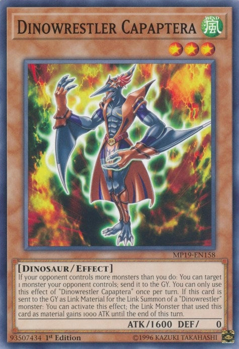 Image for Dinowrestler Capaptera (MP19-EN158) (2019 Gold Sarcophagus Tin Mega Pack) - YuGiOh