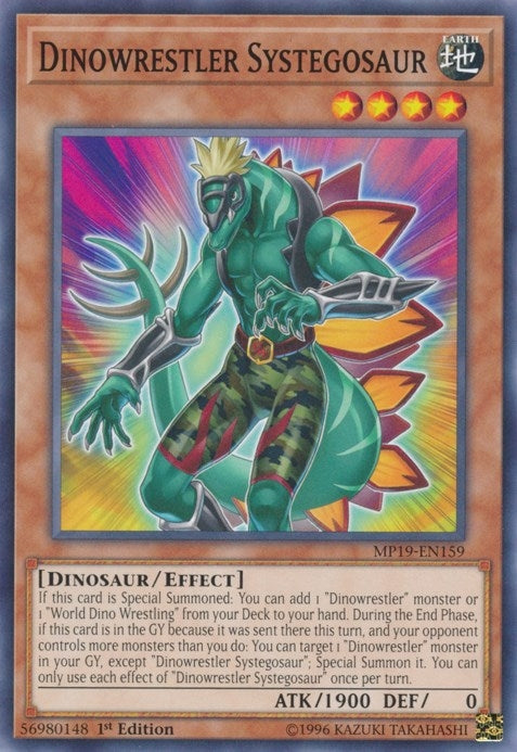 Image for Dinowrestler Systegosaur (MP19-EN159) (2019 Gold Sarcophagus Tin Mega Pack) - YuGiOh