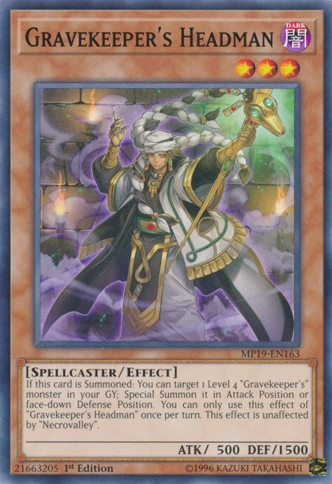 Image for Gravekeeper's Headman (MP19-EN163) (2019 Gold Sarcophagus Tin Mega Pack) - YuGiOh