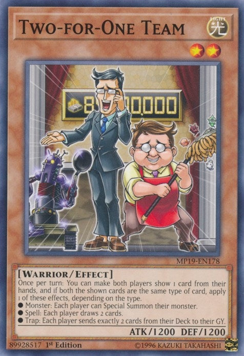 Image for Two-for-One Team (MP19-EN178) (2019 Gold Sarcophagus Tin Mega Pack) - YuGiOh