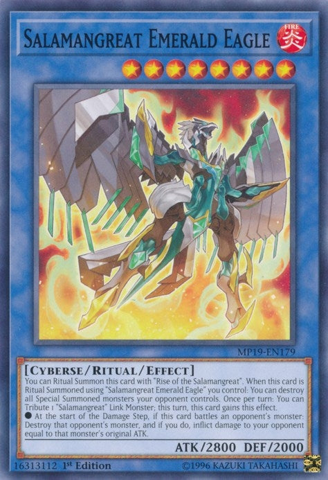 Image for Salamangreat Emerald Eagle (MP19-EN179) (2019 Gold Sarcophagus Tin Mega Pack) - YuGiOh