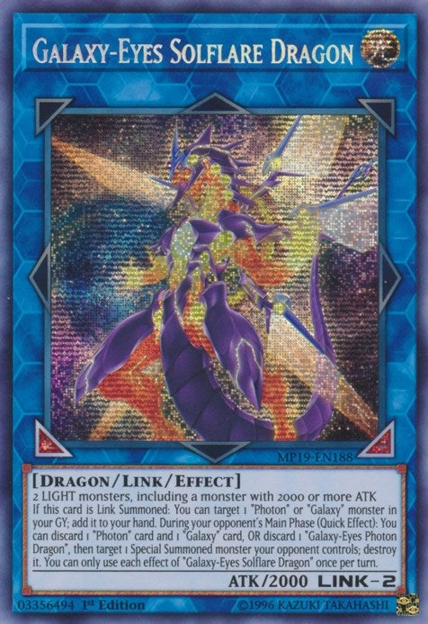 Image for Galaxy-Eyes Solflare Dragon (MP19-EN188) (2019 Gold Sarcophagus Tin Mega Pack) - YuGiOh