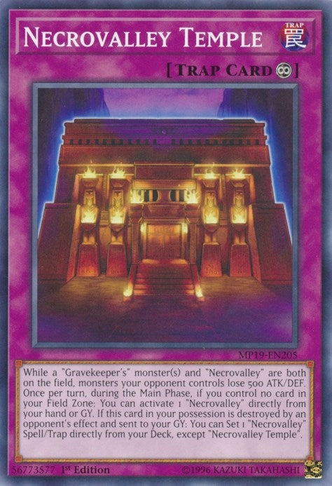 Image for Necrovalley Temple (MP19-EN205) (2019 Gold Sarcophagus Tin Mega Pack) - YuGiOh
