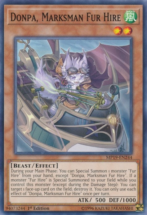 Image for Donpa, Marksman Fur Hire (MP19-EN244) (2019 Gold Sarcophagus Tin Mega Pack) - YuGiOh