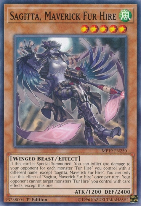 Image for Sagitta, Maverick Fur Hire (MP19-EN250) (2019 Gold Sarcophagus Tin Mega Pack) - YuGiOh