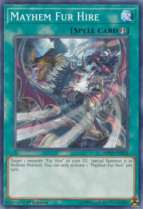 Image for Mayhem Fur Hire (MP19-EN255) (2019 Gold Sarcophagus Tin Mega Pack) - YuGiOh