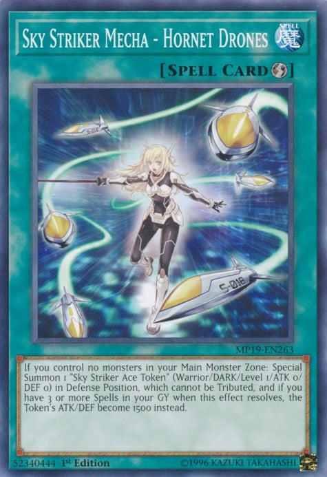 Image for Sky Striker Mecha - Hornet Drones (MP19-EN263) (2019 Gold Sarcophagus Tin Mega Pack) - YuGiOh