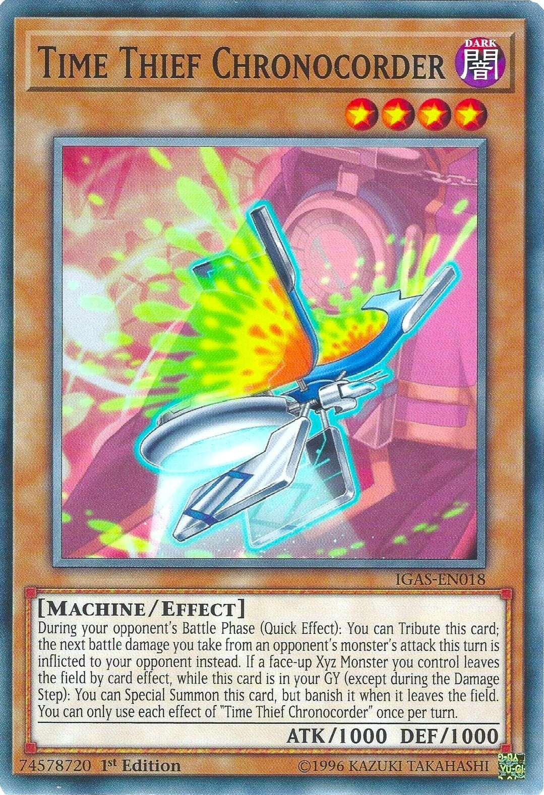 Image for Time Thief Chronocorder (IGAS-EN018) (Ignition Assault) - YuGiOh
