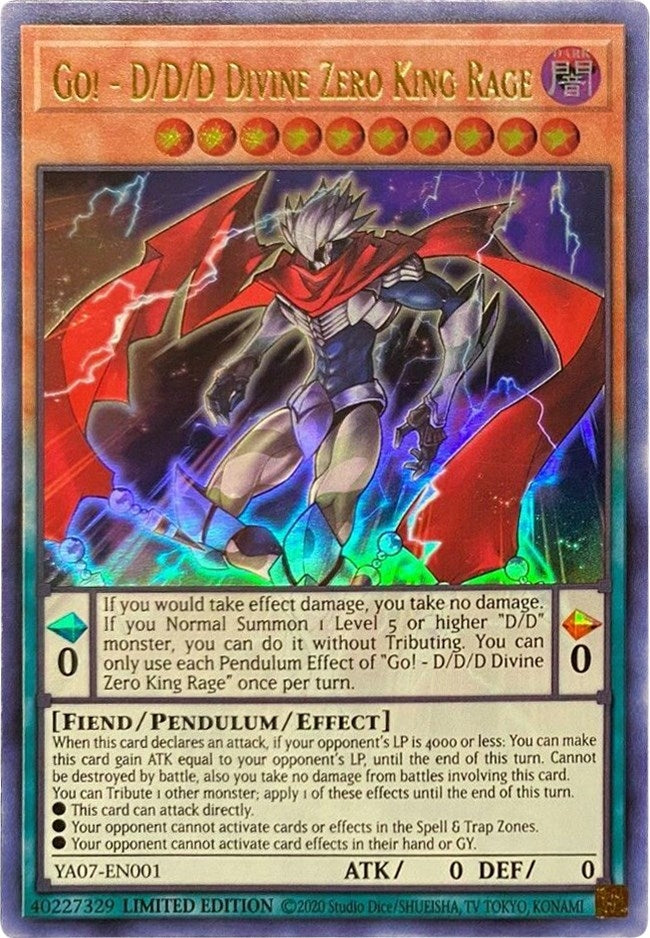 Image for Go! - D/D/D Divine Zero King Rage (YA07-EN001) (Yu-Gi-Oh! ARC-V Promo Cards) - YuGiOh