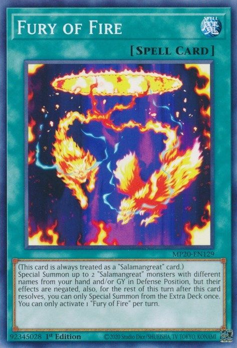 Image for Fury of Fire (MP20-EN129) (2020 Tin of Lost Memories) - YuGiOh