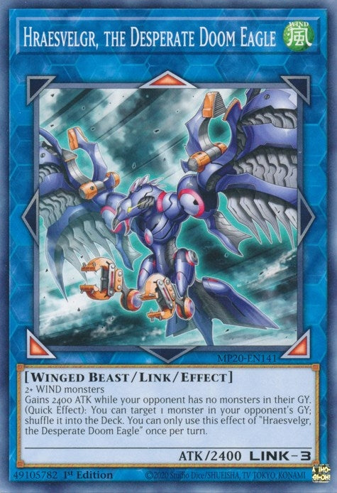 Image for Hraesvelgr, the Desperate Doom Eagle (MP20-EN141) (2020 Tin of Lost Memories) - YuGiOh