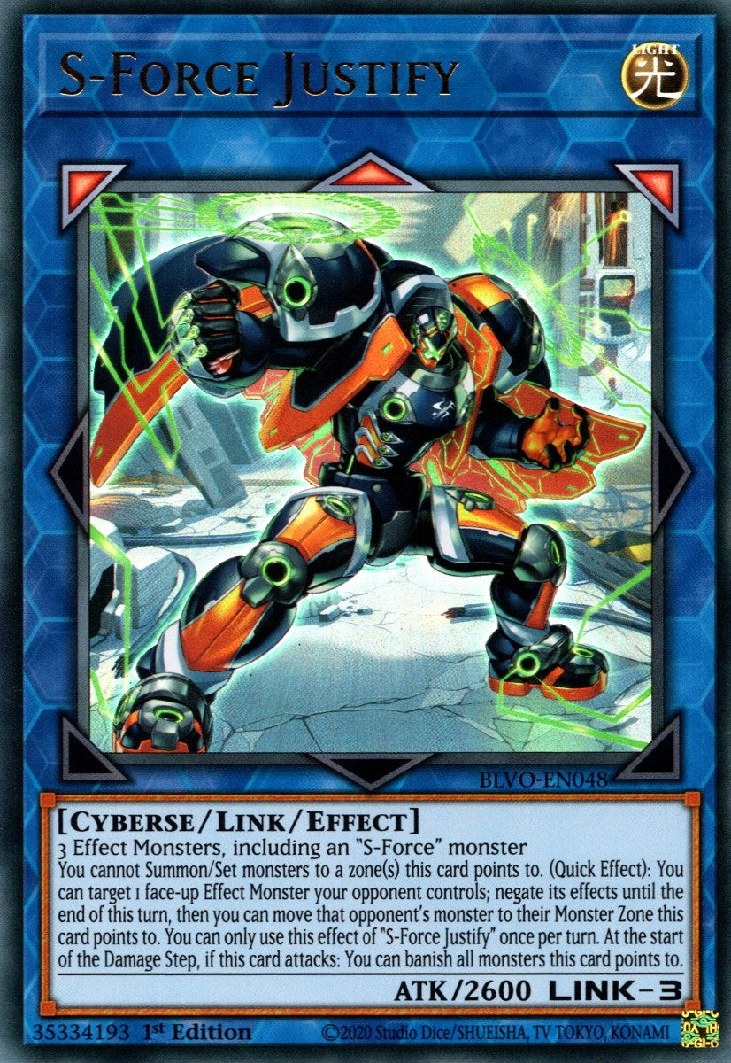 Image for S-Force Justify (BLVO-EN048) (Blazing Vortex) - YuGiOh