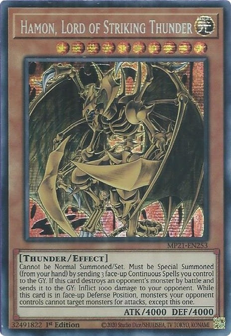 Image for Hamon, Lord of Striking Thunder (MP21-EN253) (2021 Tin of Ancient Battles) - YuGiOh