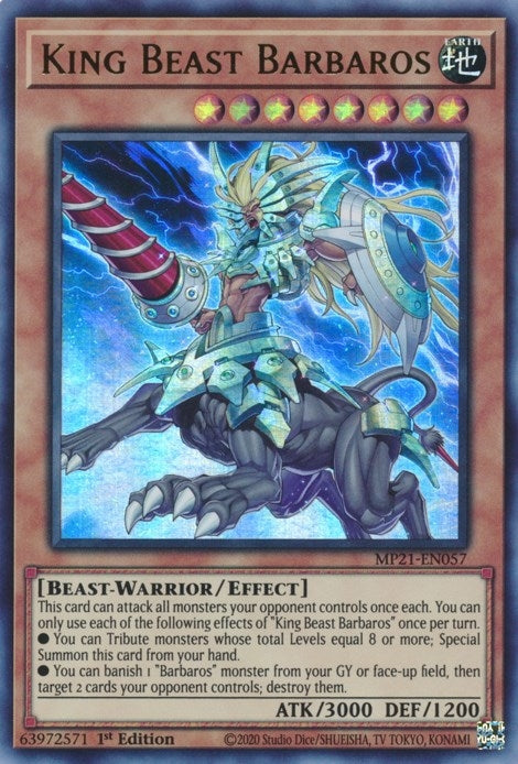 Image for King Beast Barbaros (MP21-EN057) (2021 Tin of Ancient Battles) - YuGiOh