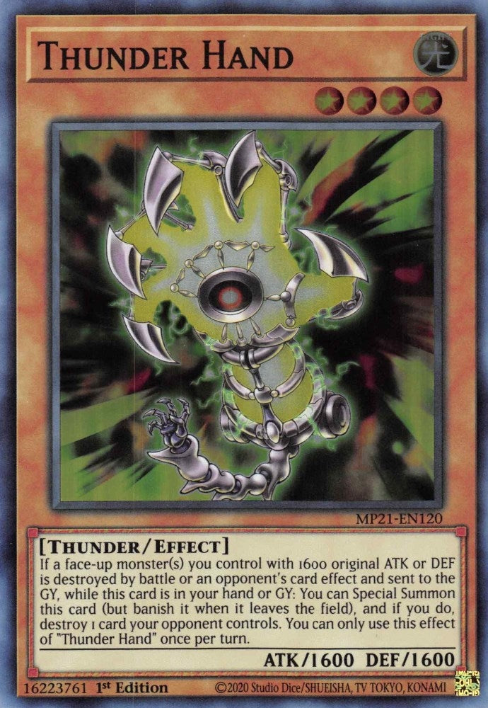 Image for Thunder Hand (MP21-EN120) (2021 Tin of Ancient Battles) - YuGiOh