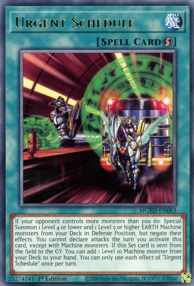 Image for Urgent Schedule (MGED-EN063) (Maximum Gold: El Dorado) - YuGiOh