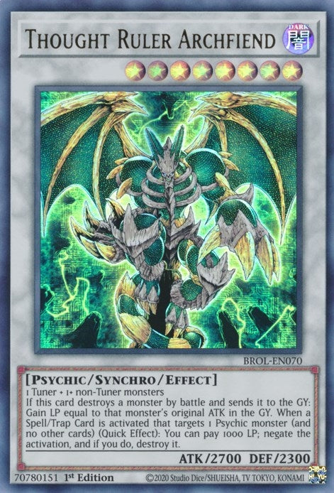 Image for Thought Ruler Archfiend (BROL-EN070) (Brothers of Legend) - YuGiOh