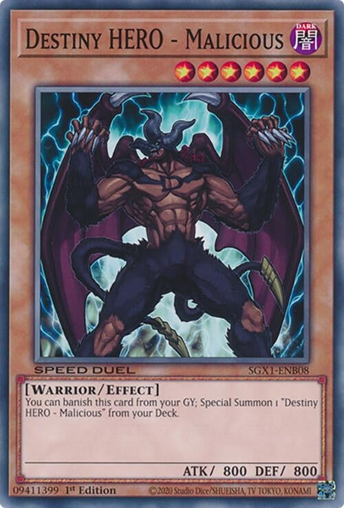 Image for Destiny HERO - Malicious (SGX1-ENB08) (Speed Duel GX: Duel Academy Box) - YuGiOh
