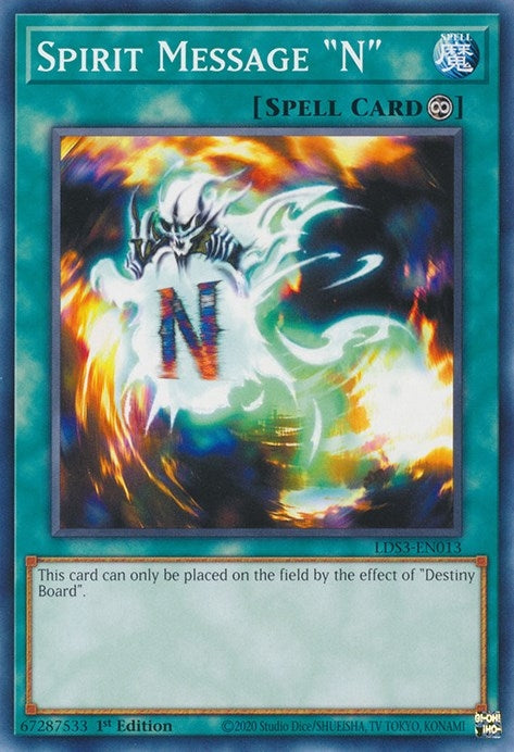 Image for Spirit Message "N" (LDS3-EN013) (Legendary Duelists: Season 3) - YuGiOh