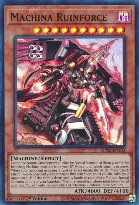 Image for Machina Ruinforce (MP22-EN203) (2022 Tin of the Pharaoh's Gods) - YuGiOh