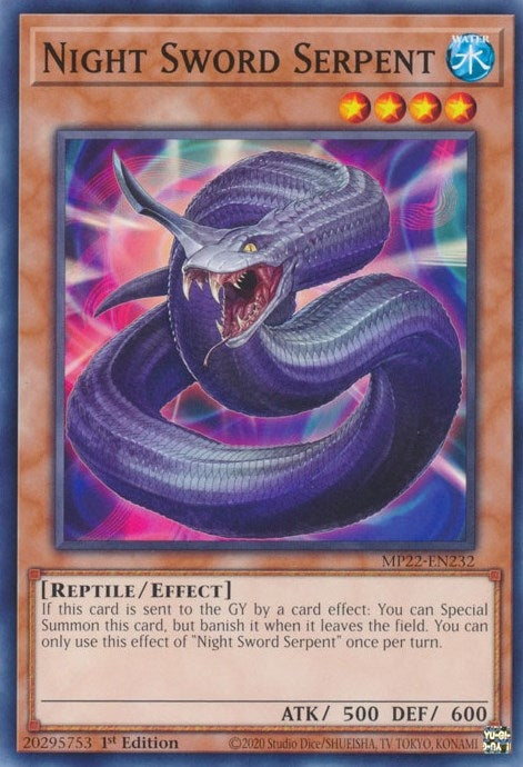 Image for Night Sword Serpent (MP22-EN232) (2022 Tin of the Pharaoh's Gods) - YuGiOh