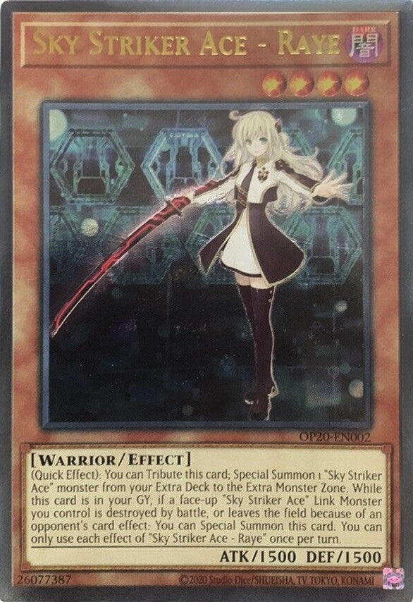 Image for Sky Striker Ace - Raye (UTR) (OP20-EN002) (OTS Tournament Pack 20) - YuGiOh