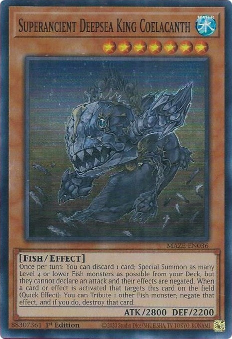 Image for Superancient Deepsea King Coelacanth (MAZE-EN036) (Maze of Memories) - YuGiOh
