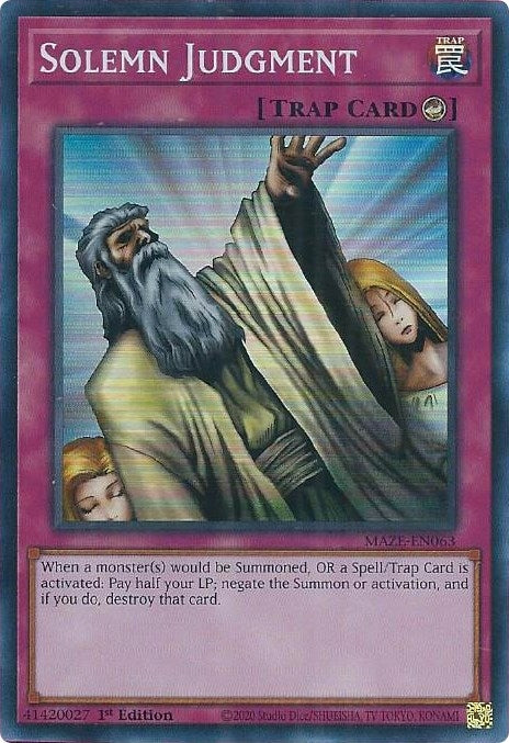 Image for Solemn Judgment (MAZE-EN063) (Maze of Memories) - YuGiOh