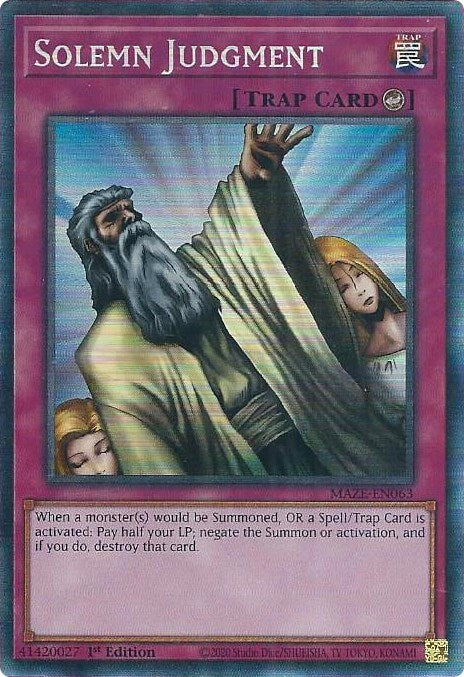 Image for Solemn Judgment (CR) (MAZE-EN063) (Maze of Memories) - YuGiOh