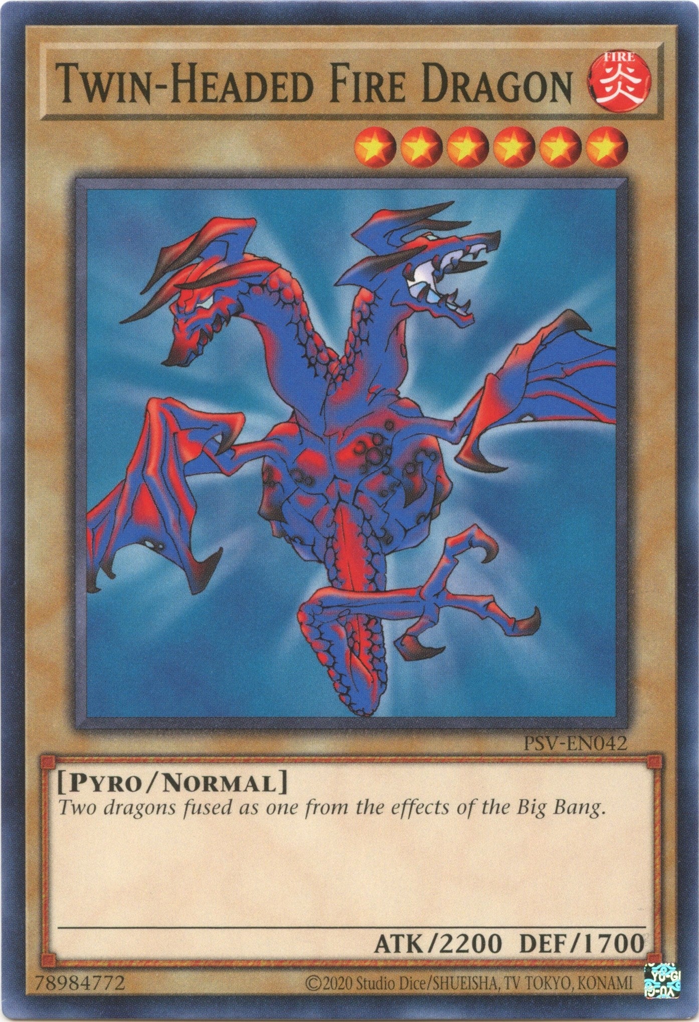 Image for Twin-Headed Fire Dragon (PSV-EN042) (Pharaoh's Servant (25th Anniversary Edition)) - YuGiOh